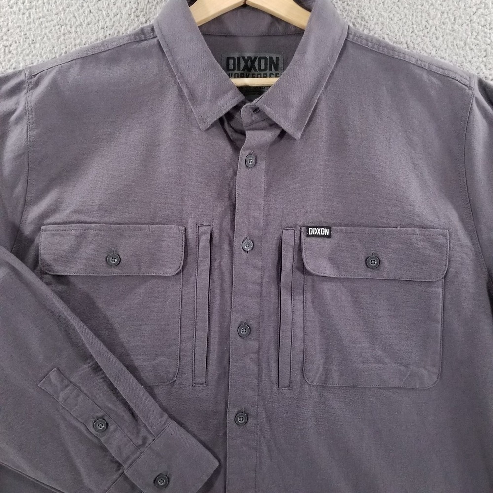 Dixxon Shirt Men 2XL Gray WorkForce Canvas Utility Workwear Mechanic Heavyweight